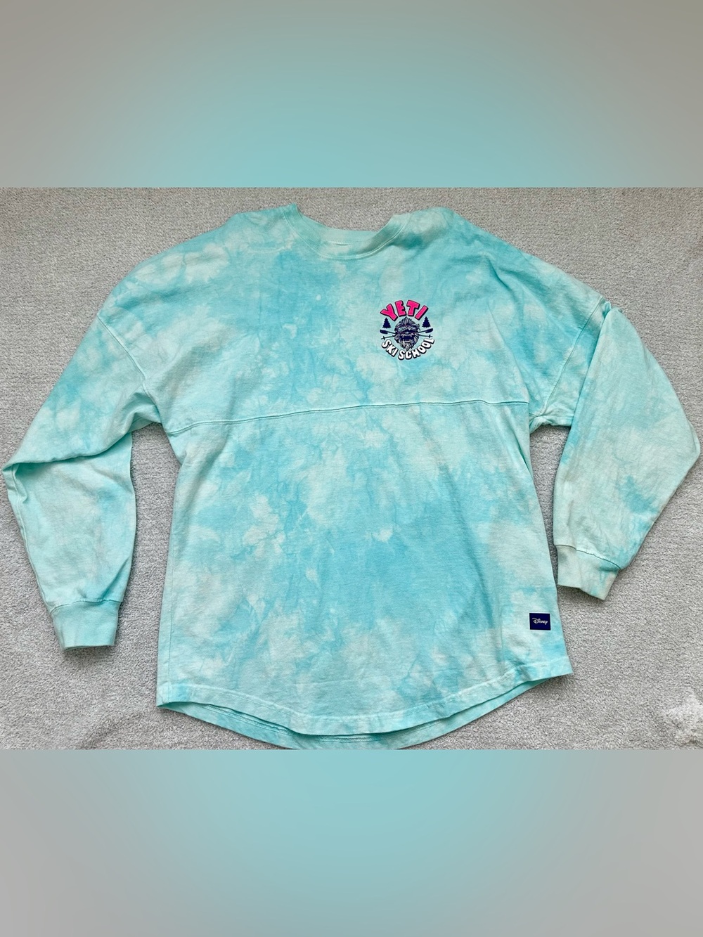 Disney Tie-Dye Aqua Blue Sleeve Spirit Jersey Expedition Everest Yeti Ski School